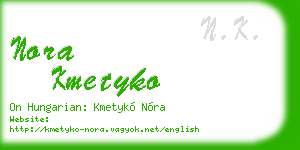 nora kmetyko business card